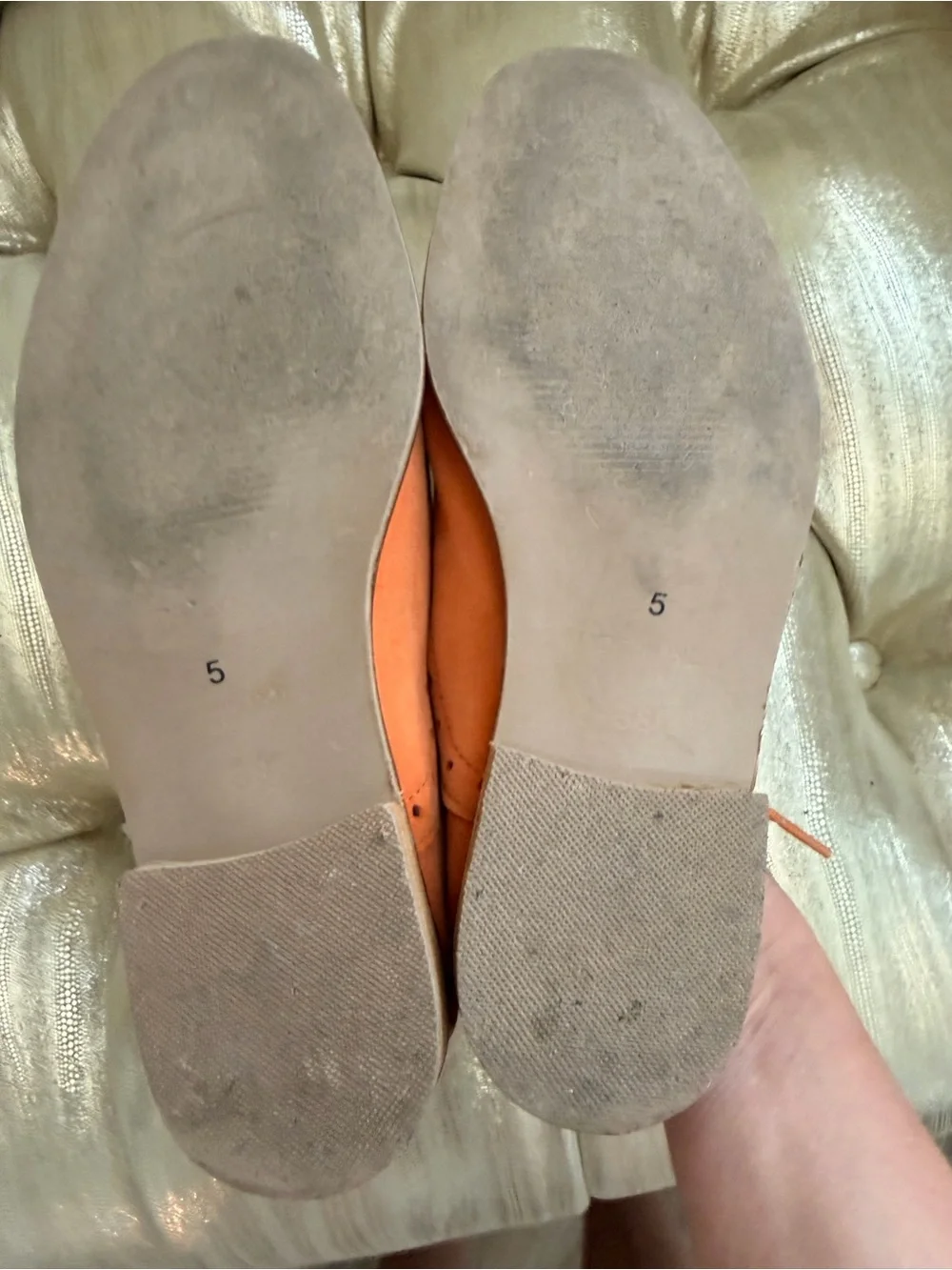Women Orange Suede Lace-Up Oxfords